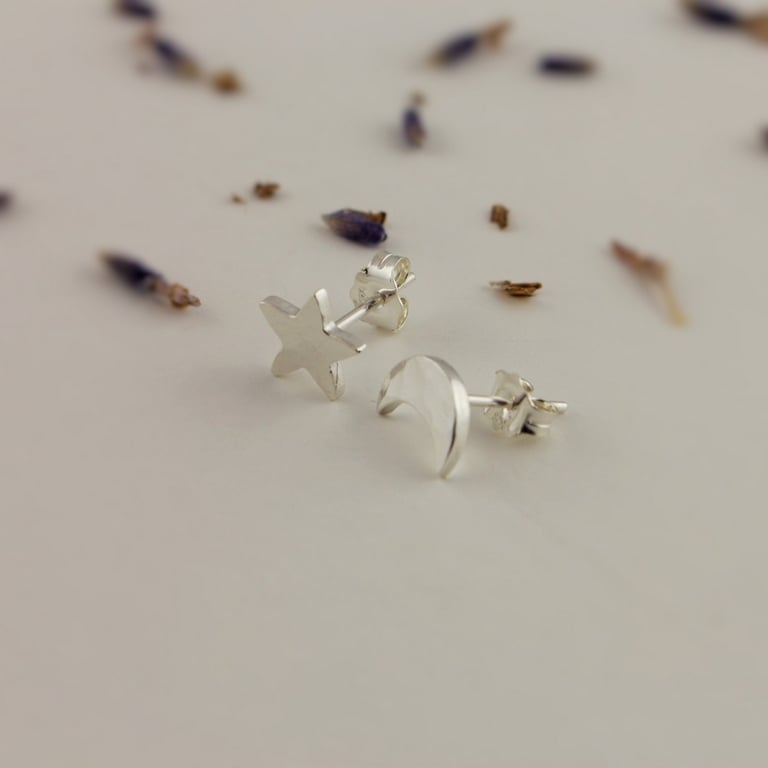 Star and moon earrings