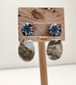 Abstract pattern floral navy vase earrings  - Image 1