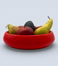 Handmade Red Fruit Bowl and Decorative Bowl, 25 cm Tabletop Centrepiece