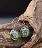 Pressed Flower Resin Earrings, Green, 304 Stainless Steel, Made in Scotland - Image 8