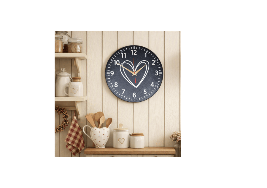 Slate Clock - Hearts