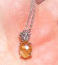Natural Citrine Silver Pineapple Sterling SIlver Pendant & Chain 18 Inch - Image 6