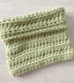 Chunky Sage Green Crocheted Cowl - Wool acrylic blend  - Image 4