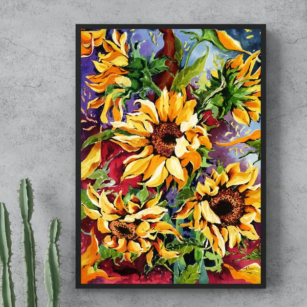 Sunflower Study: Original Watercolour Art - Unframed, Unmounted