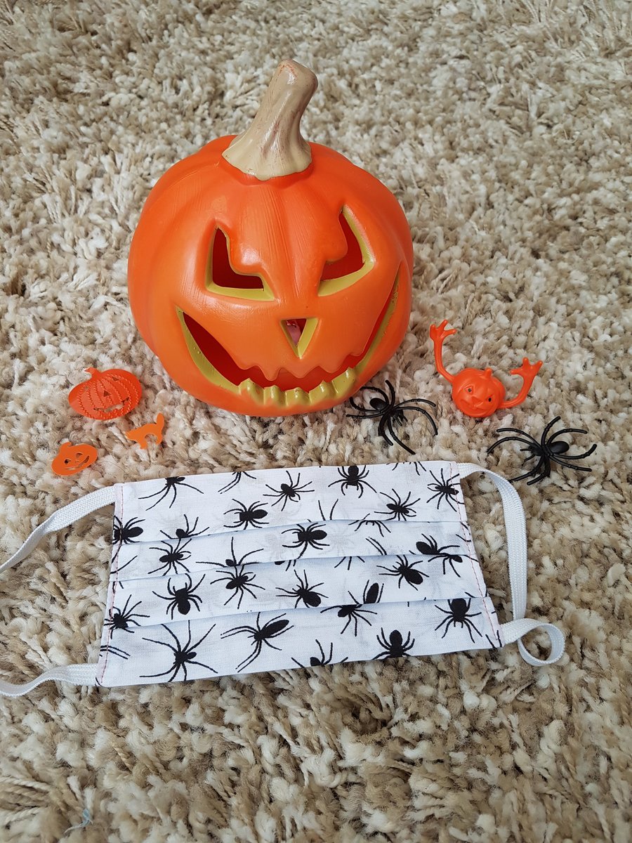 Halloween Adult face covering – Spider print 