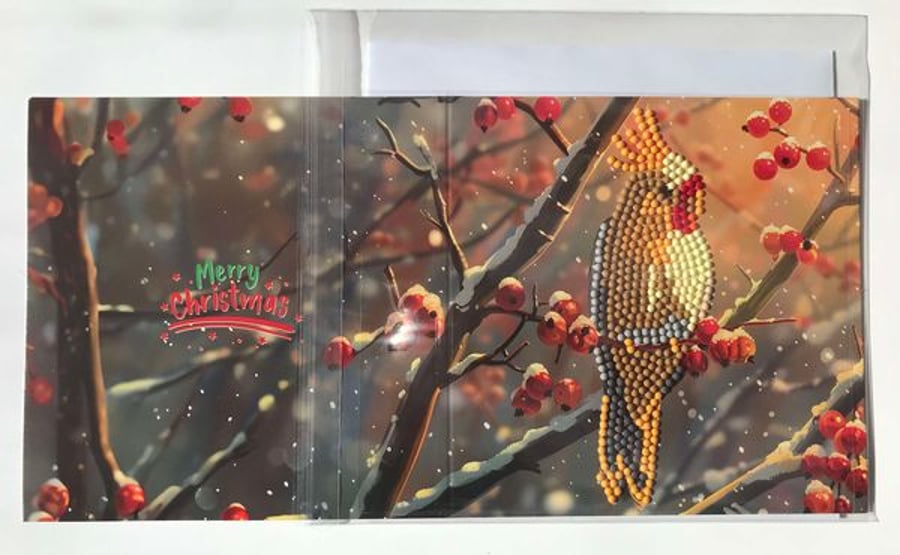 Parrot Diamond Art Christmas Card