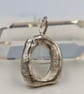 Molten Sterling Silver Initial O Pendant – Handmade Organic Letter Necklace - Image 1
