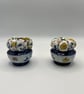 A Pair of Vintage Upcycled Ceramic Decorative Small Pin Cushions