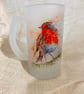 Robin Frosted Beer Glass, 500ml Glass Stein with Handle.  - Image 4