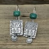 Starry Tree Earrings with Chrysocolla Beads (reduced)