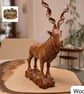 Hand Carved Wooden Kudu Antelope Statue: Rustic Cabin Decor & Detachable horns
