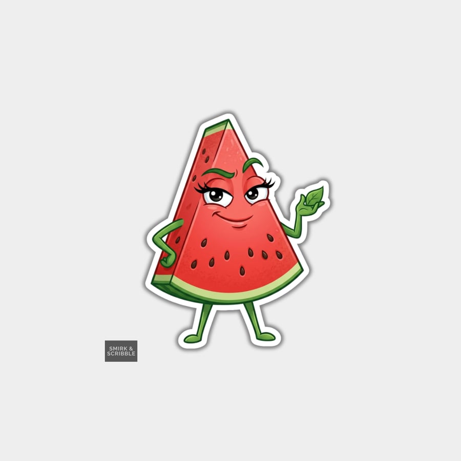 Funny Vinyl Die Cut Sticker For Adults - Melon Slice 