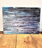 Abstract Lake Painting with Flowers, Acrylics on Canvas, 40 x 30cm, Serenity. - Image 6