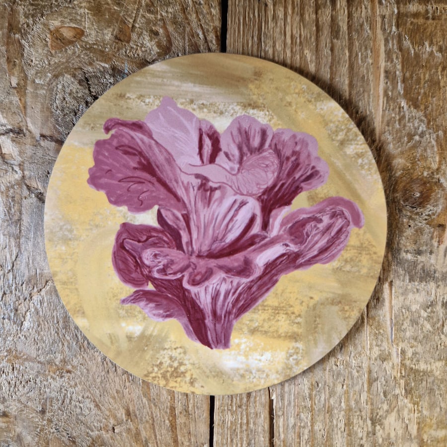 Pink Oyster Mushroom Coaster