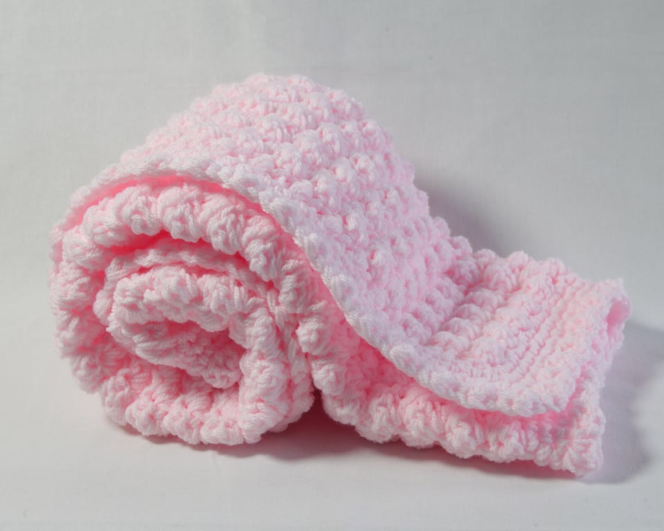 Pink Crochet Baby Blanket: Extra Thick and Cozy - Perfect Handmade Baby Gift!