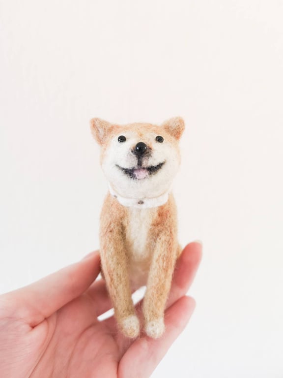 Custom Woolly Dog - Needle Felt Felted Pet Animal Handmade Portrait Sculpture