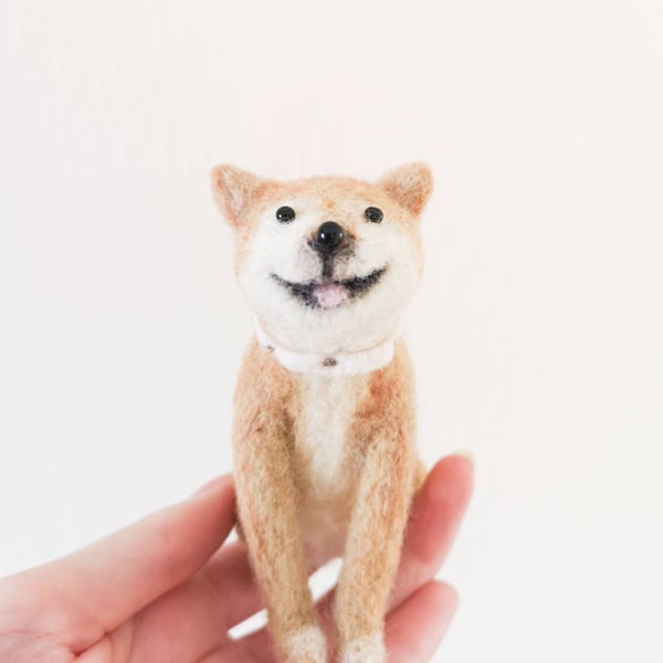 Custom Woolly Dog - Needle Felt Felted Pet Animal Handmade Portrait Sculpture