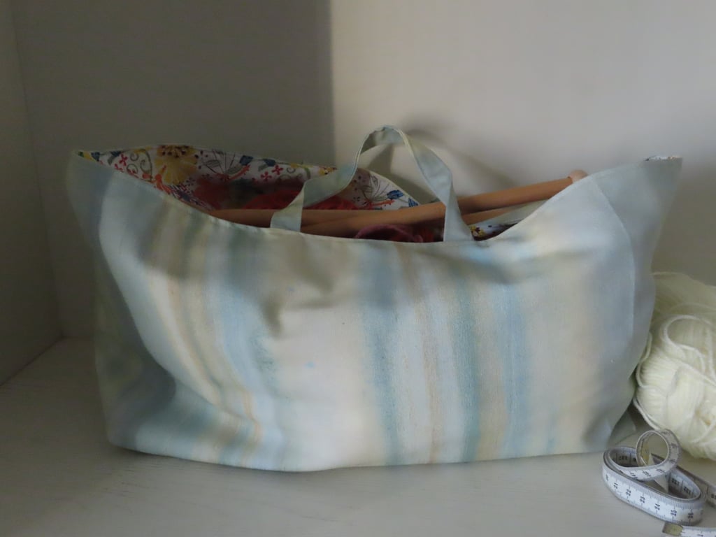 Handmade Knitting Bag - Craft Tote - Craft Storage