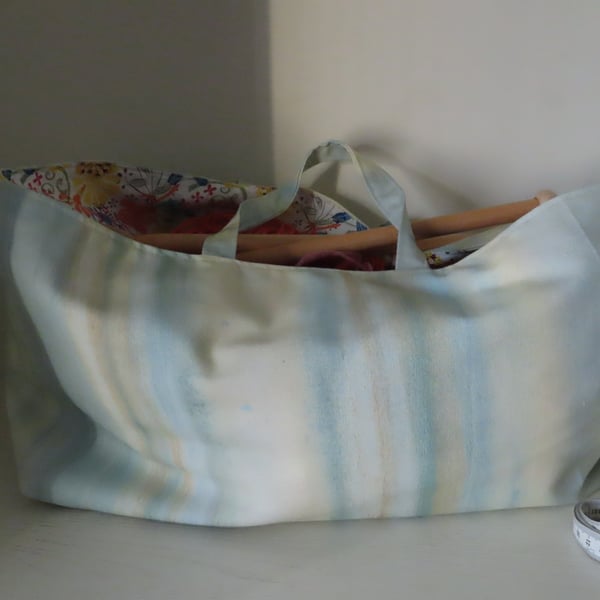 Handmade Knitting Bag - Craft Tote - Craft Storage