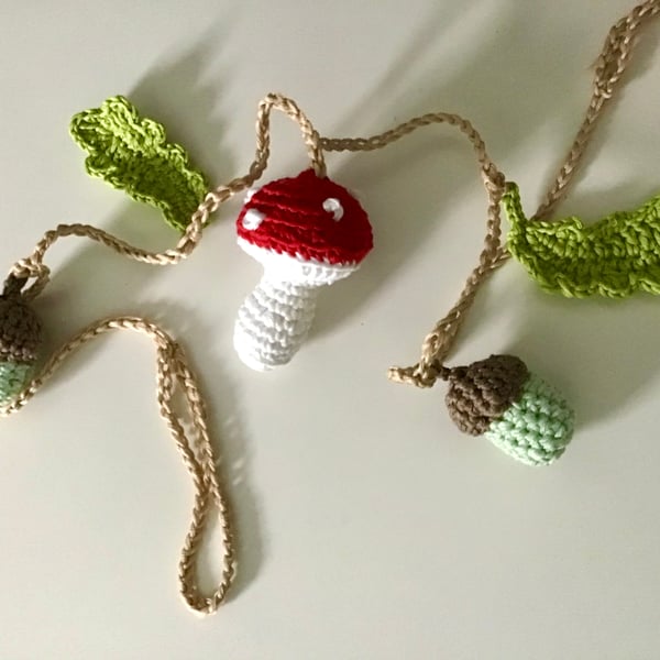 Autumn Toadstool and Acorn Garland