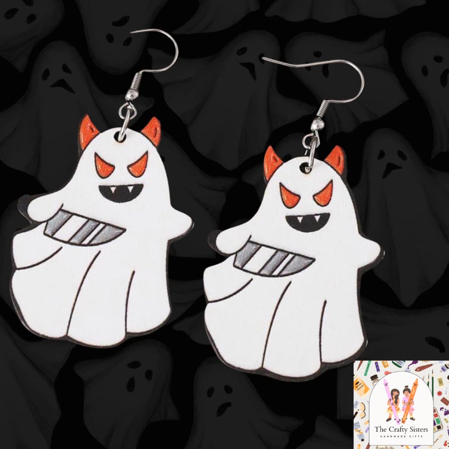 ghost with knife earrings