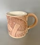 Handmade Ceramic Coffee Mug: Mushroom fungi design