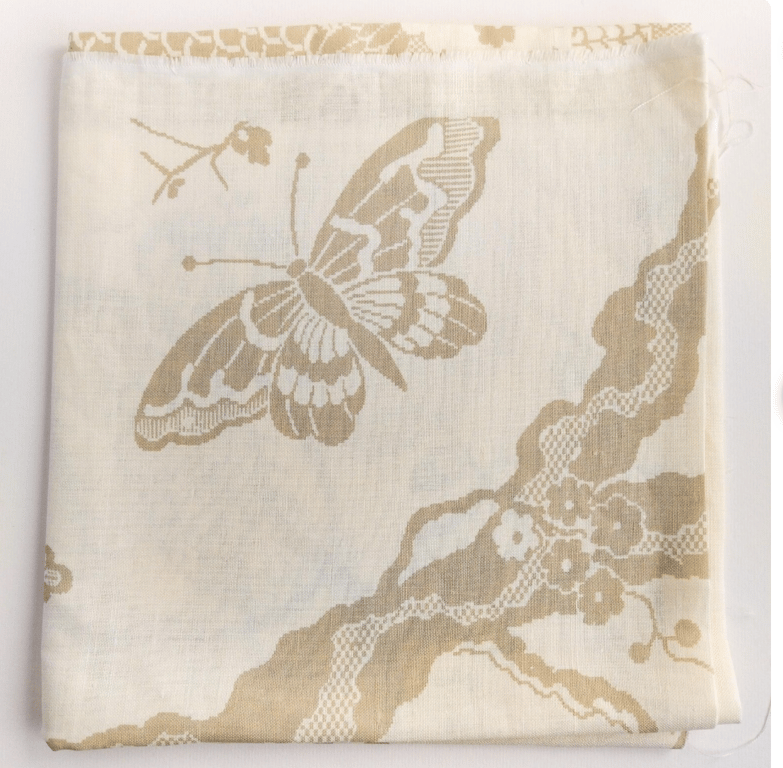 SCHUMACHER Linen Fabric, Bali Vine in Sandstone