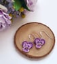 Pansy Micro Crochet Flower Earrings Sterling Silver