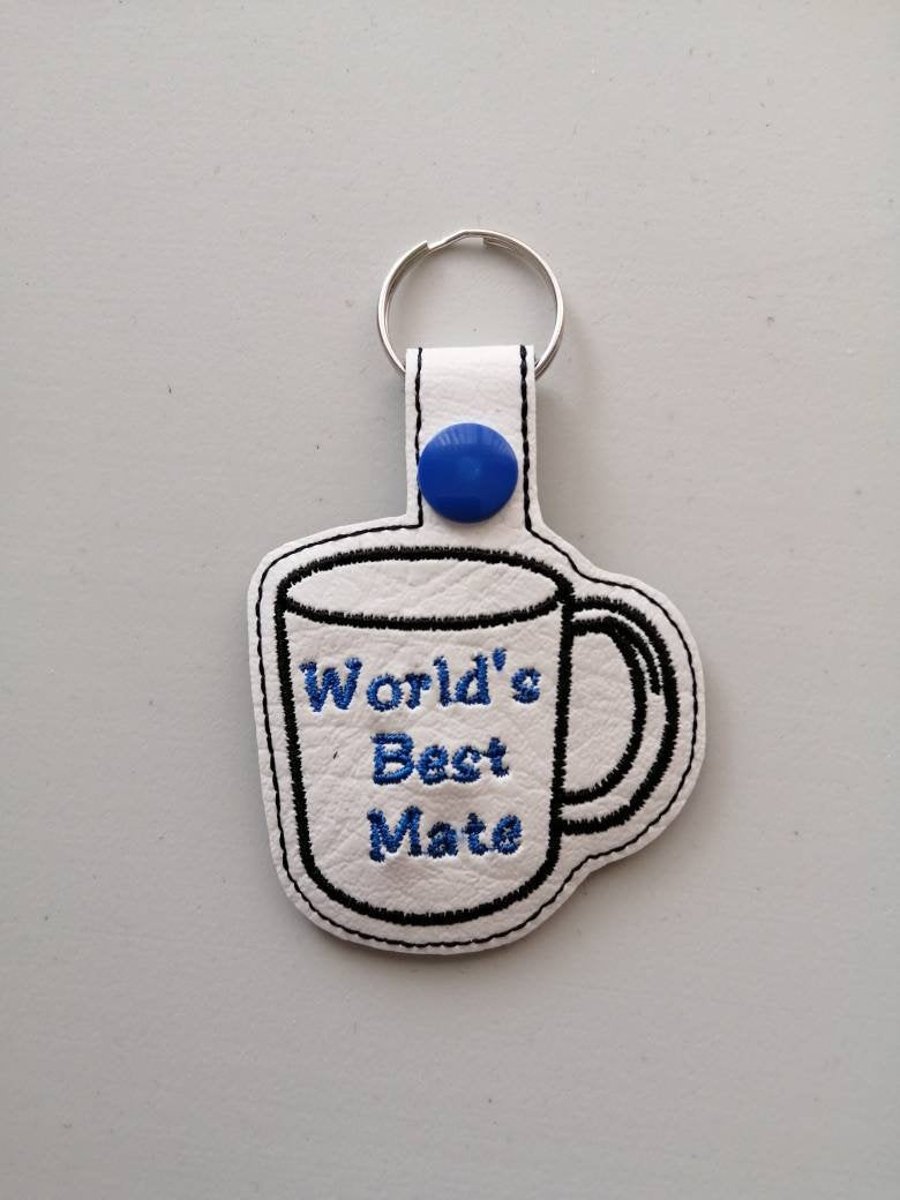 799. World's best mate mug keyring.