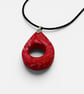 Red and White Marbled Glasses Holder Necklace
