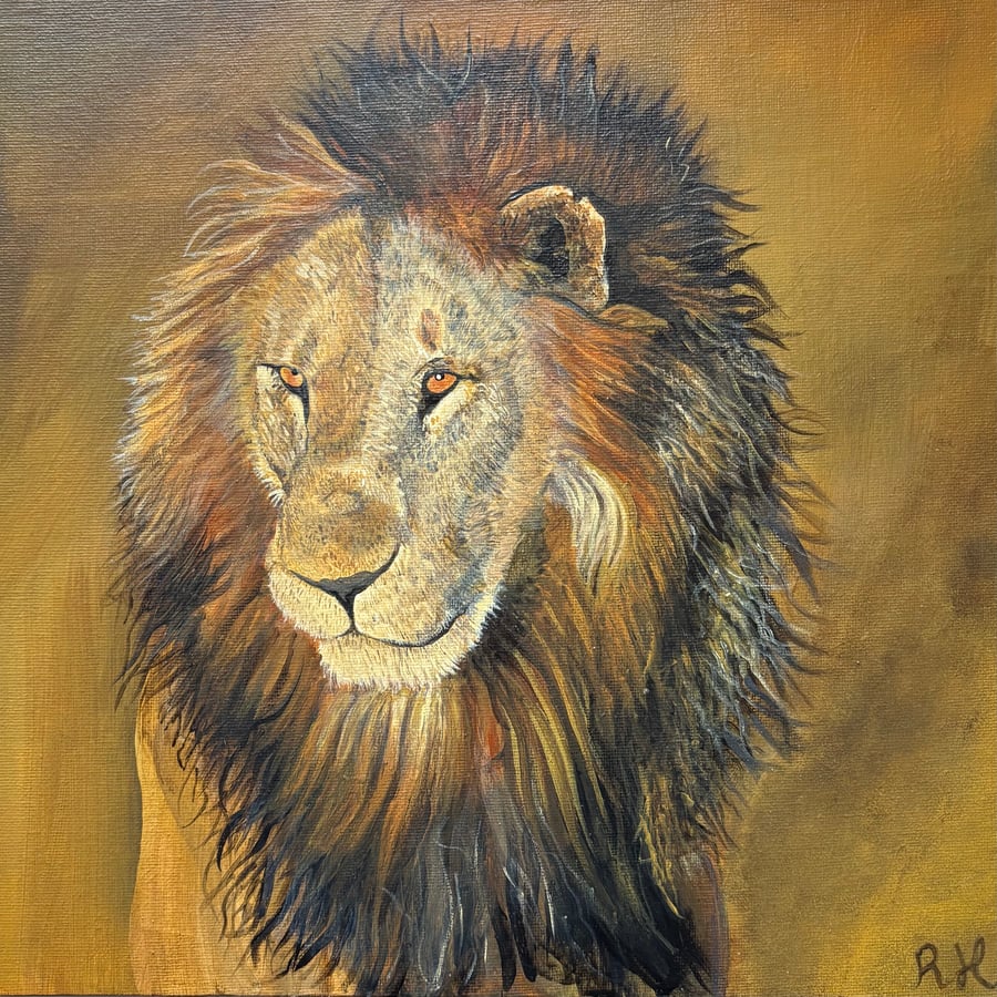 Lionheart - Handmade original acrylic painting 