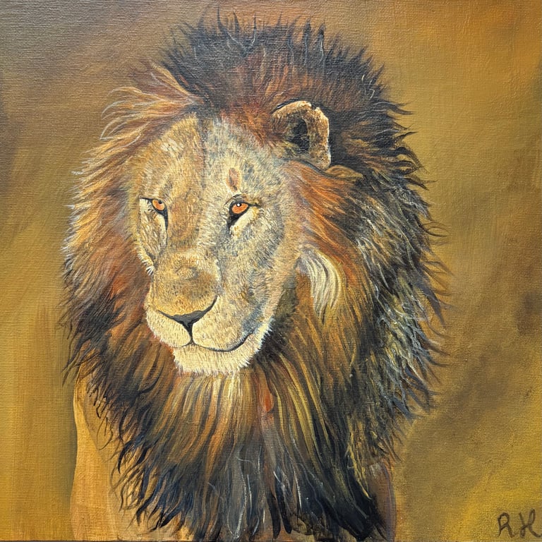 Lionheart - Handmade original acrylic painting 