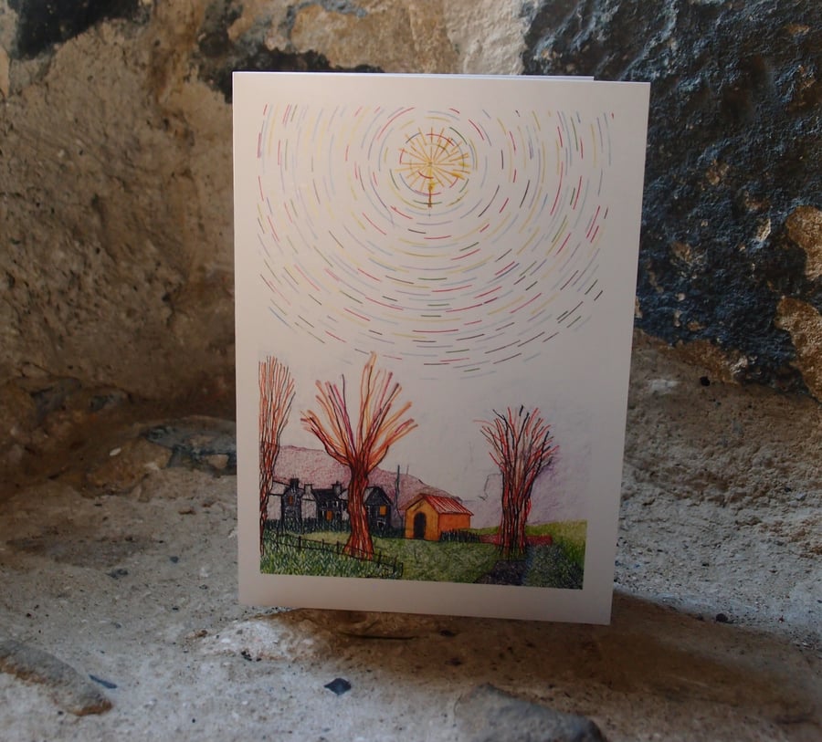 Winter scene Christmas card: Blanchland, Northumberland