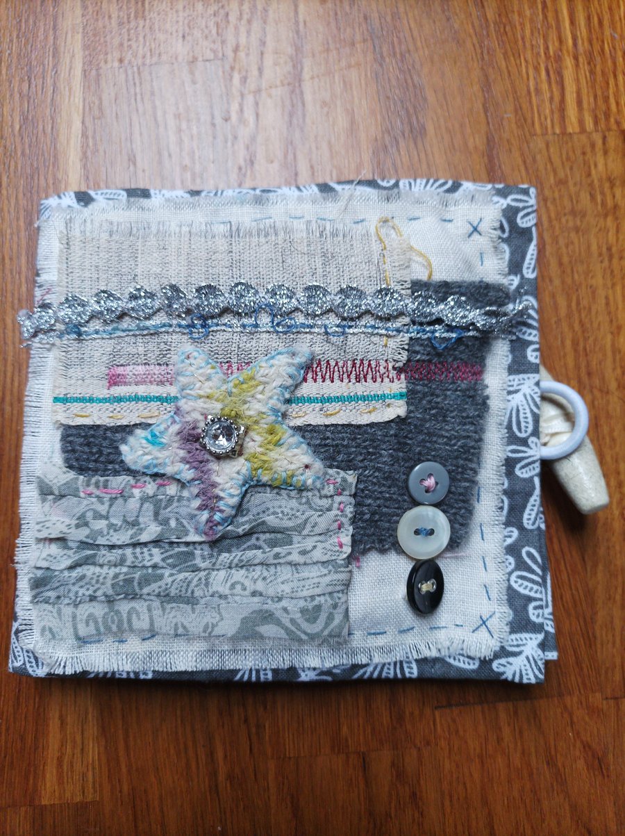 Needlecase with star slow stitch needle work eco gift 