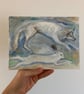 Wolf And Snowy Hare Painting - Image 4