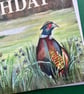 Card 'Happy Birthday'  pheasant and Hare - Image 4