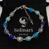 SALE - Lapis Lazuli & dyed blue howlite adjustable gemstone bracelet