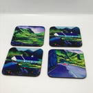 Four piece Glencoe coaster set 