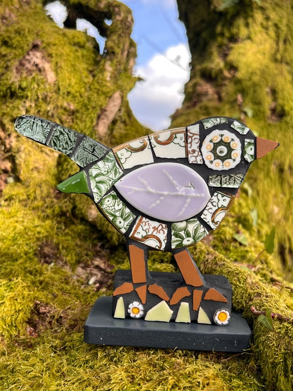 Bone china Mosaic Bird ornament