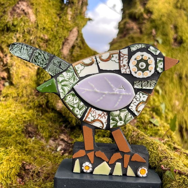Bone china Mosaic Bird ornament