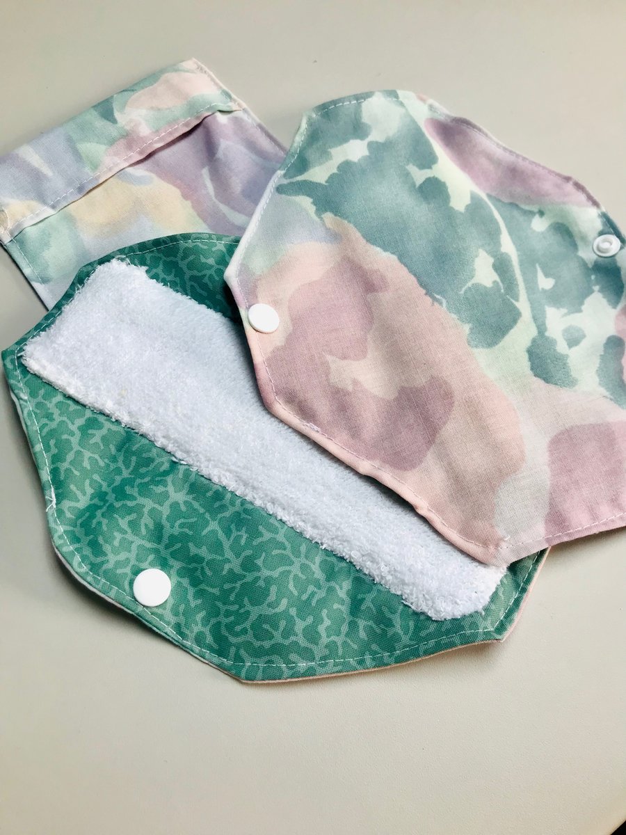 Reusable Sanitary pads for Light to Medium flow and Pouch