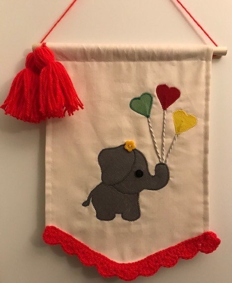 Elephant Wall Hanging for a Baby's Bedroom or Nursery