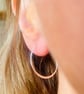 20mm  Sterling Silver Hammered Flat Hoop Earrings. - Image 1