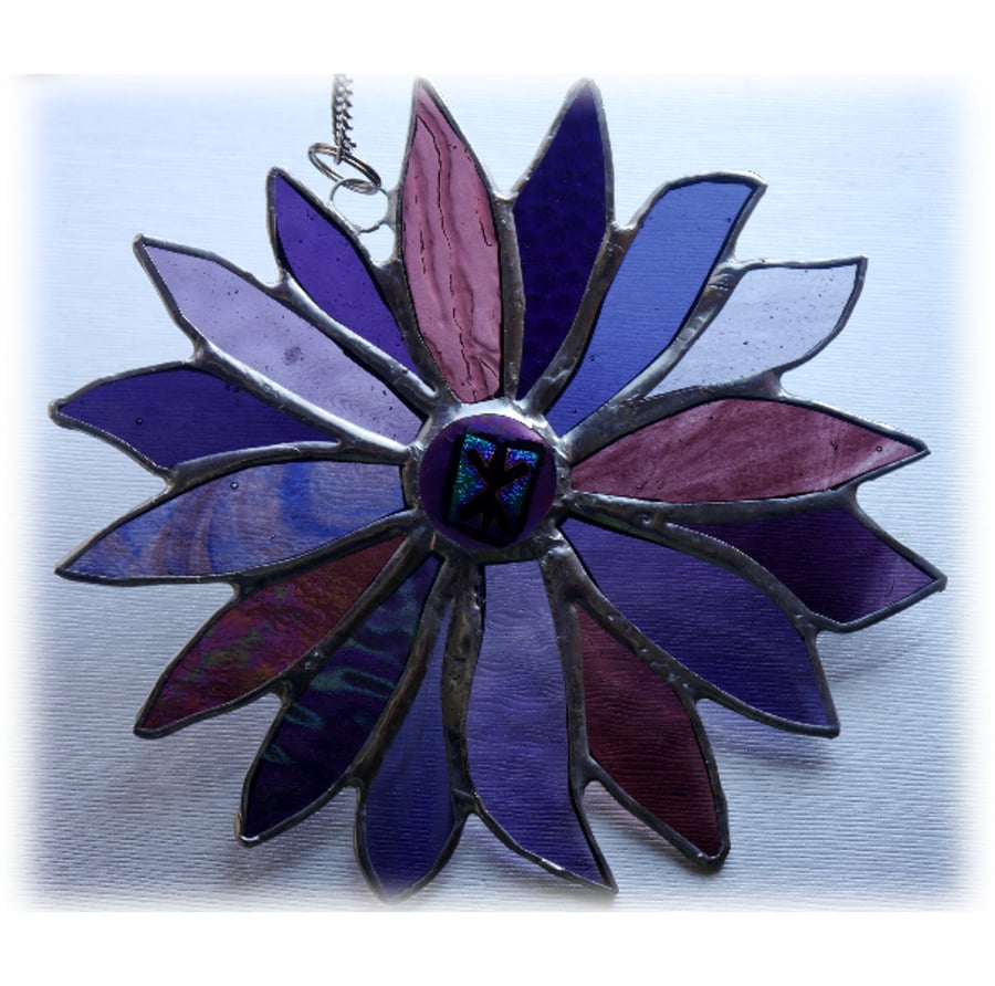 Purple Flower Stained Glass Suncatcher 