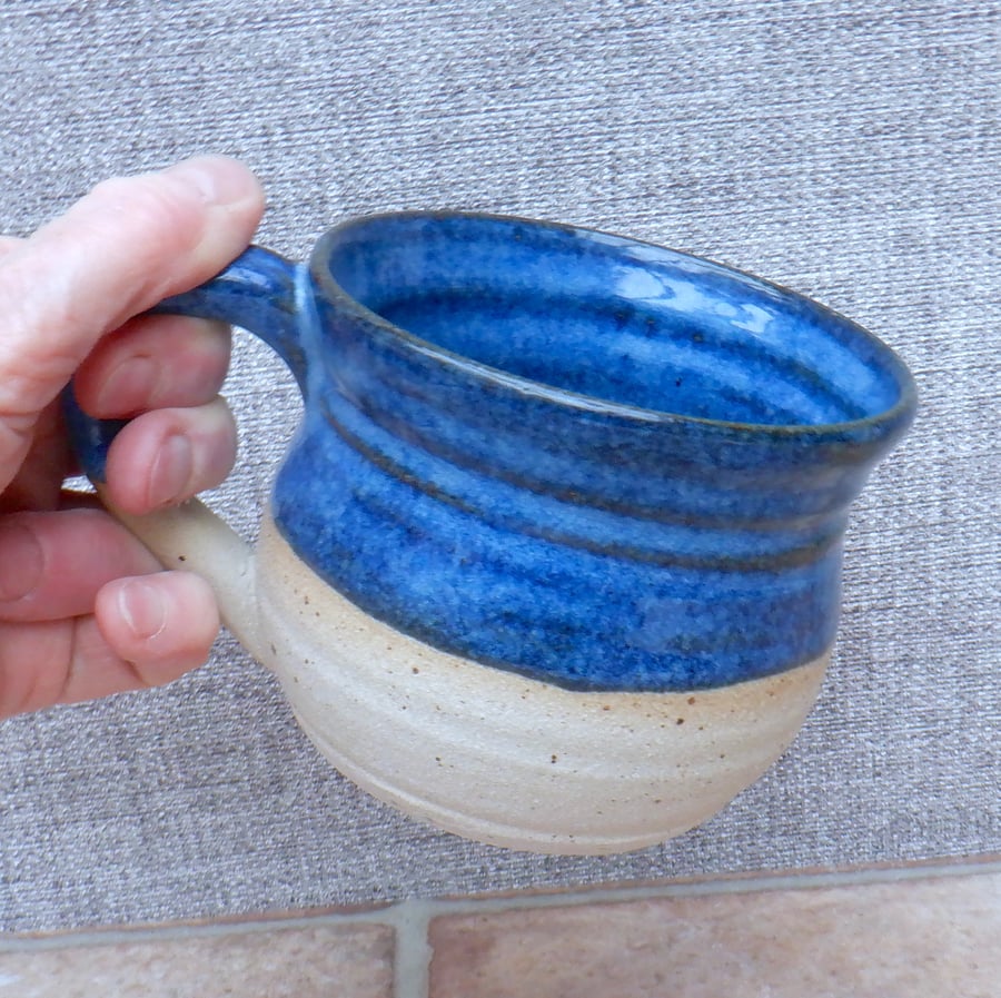 Large cuddle mug coffee tea cup hand thrown stoneware pottery wheel handmade 