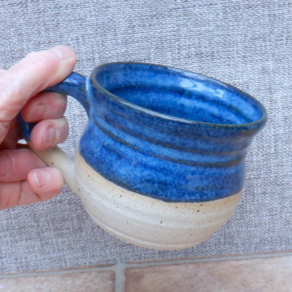 Large cuddle mug coffee tea cup hand thrown stoneware pottery wheel handmade 