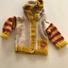 Babies hooded teddy bear jacket with ears and pawprint pocket