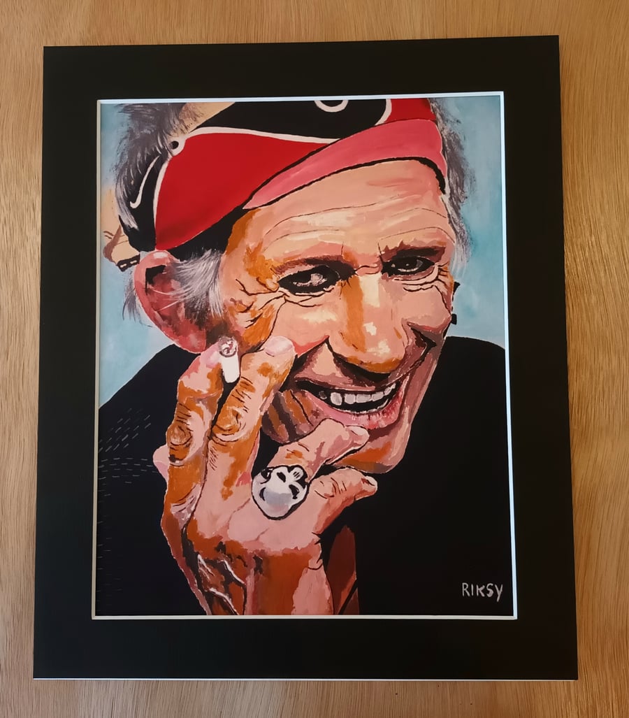 KEITH RICHARDS ART PRINT WITH MOUNT