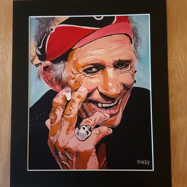 KEITH RICHARDS ART PRINT WITH MOUNT