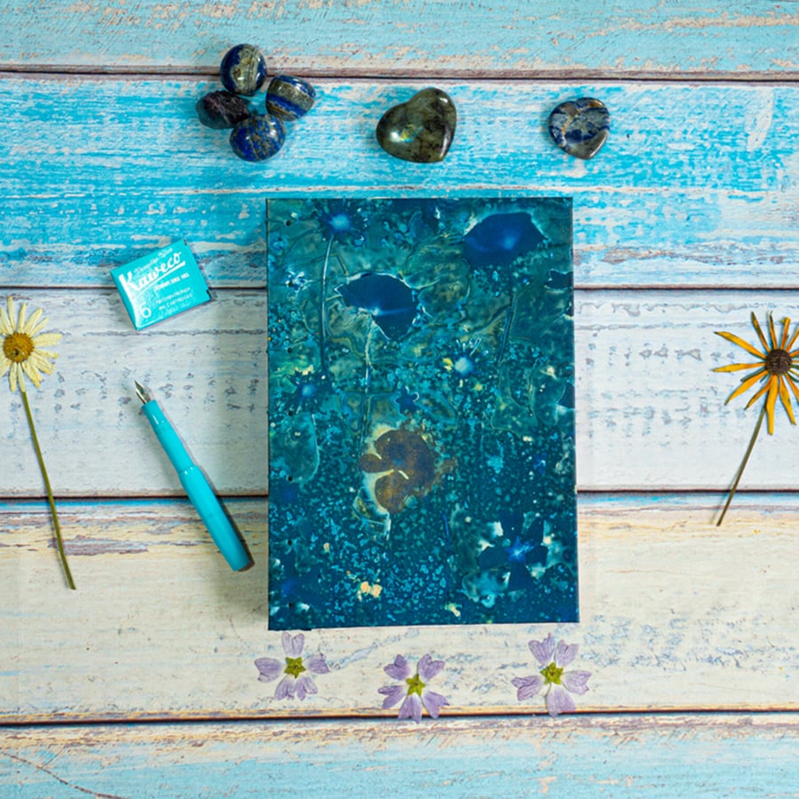 Golden Summer Flowers Journal, B5 size Handbound Journal with Pretty Poppies